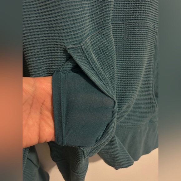 Athleta Balance Waffle Hoodie Teal - Picture 9 of 11